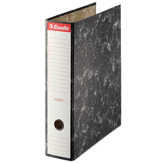 Esselte marbled cardboard lever arch file. Invoice. Spine 75mm. black