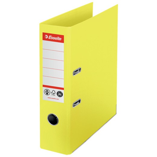 Lever arch file CO2 Neutral Nº1, Cardboard covered with paper, DIN A4, Spine 75mm, Vivid yellow