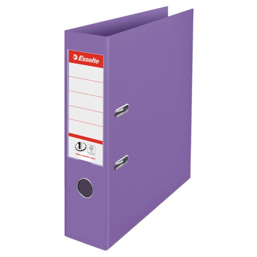 Colour'Breeze Nº1 lever arch file. Plastic lined plastic interior. DIN A4. Spine 75mm. lavender