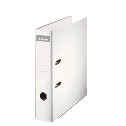 Esselte lever arch file. Lined plastic, paper interior. DIN A4. Spine 75mm. white