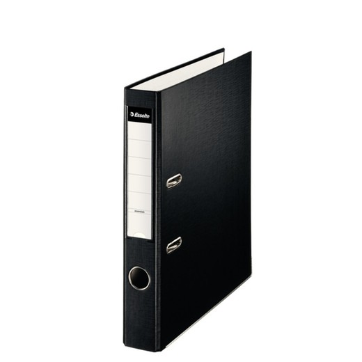 Esselte lever arch file. Lined plastic, paper interior. Invoice. Spine 50mm. black