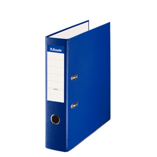 Esselte lever arch file. Lined plastic, paper interior. Invoice. Spine 75mm. blue