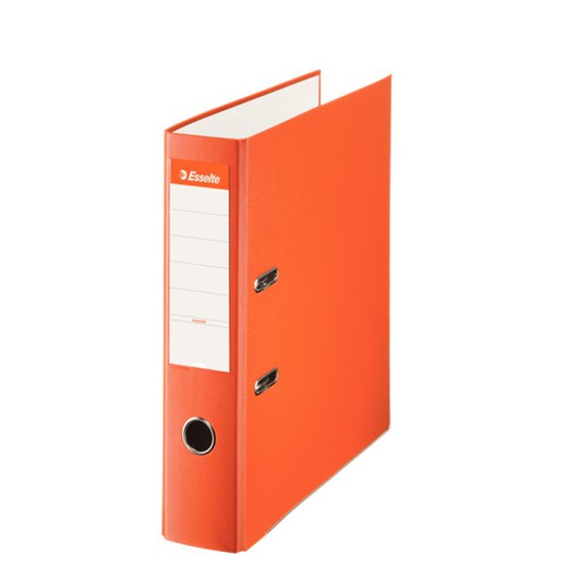 Esselte lever arch file. Lined plastic, paper interior. Invoice. Spine 75mm. orange