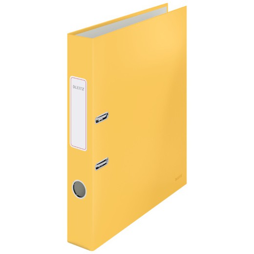 Arquivo de arco de alavanca Leitz Cozy Papelão forrado. 180º. DIN A4. 50 mm amarelo