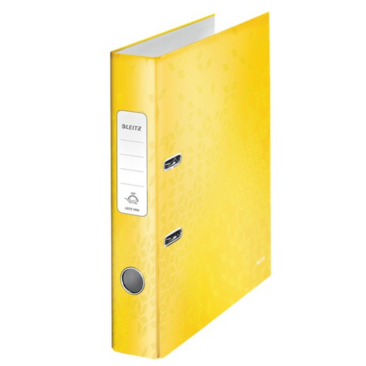 Leitz WOW lever arch file. Lined cardboard. 180º. DIN A4. 50mm yellow