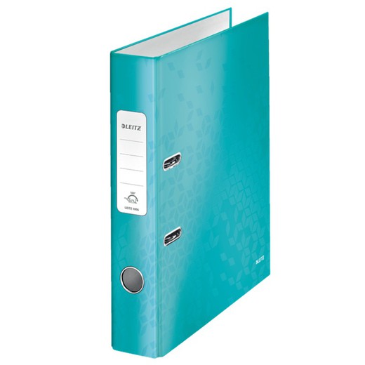 Leitz WOW lever arch file. Lined cardboard. 180º. DIN A4. 50mm turquoise