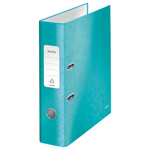 Leitz WOW lever arch file. Lined cardboard. 180º. DIN A4. 80mm turquoise