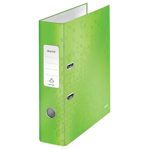 Lima per arco a leva Leitz WOW. Cartone foderato. 180º. DIN A4. 80 mm verde