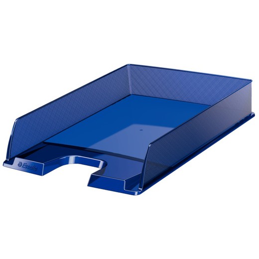 Europost document tray. Transparent. Portrait format, A4, dark blue