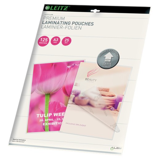 Leitz DIN A3 laminating bags (box 25) 125 microns