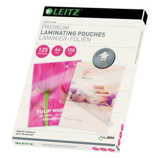 Bolsas plastificación Leitz DIN A4 (caja 100) 125 micras