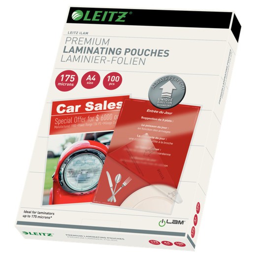 Leitz DIN A4 laminating bags (box 100) 175 microns