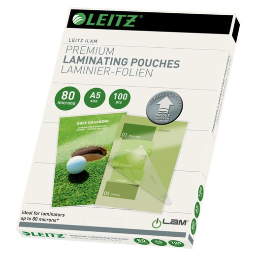 Bolsas plastificación Leitz DIN A5 (caja 100) 80 micras