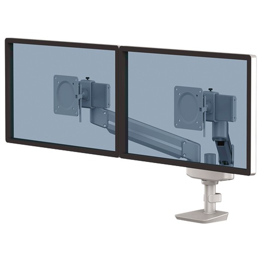 Brazo para monitor Compacto Doble Tallo™ Plata