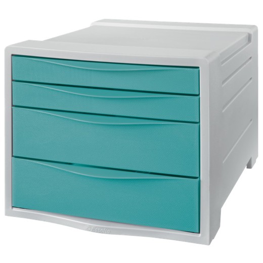 Chest of drawers 4 (2 large and 2 small) Colour'Breeze, blue