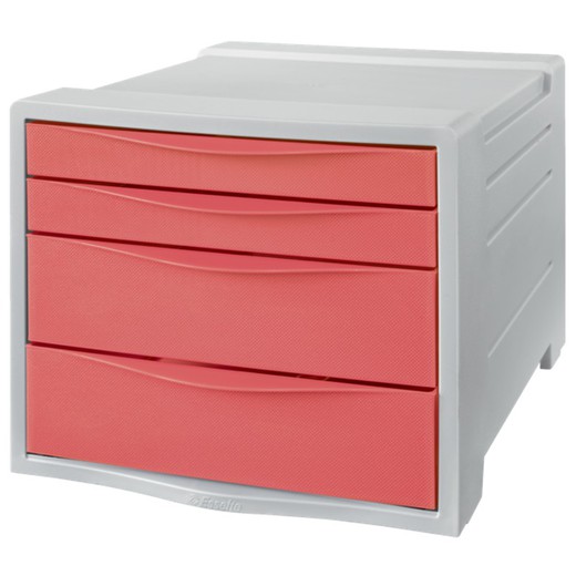 Commode 4 (2 grandes et 2 petites) Colour'Breeze, corail