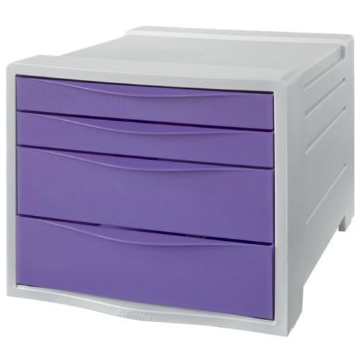 Commode 4 tiroirs (2 grands et 2 petits) Colour'Breeze, lavande