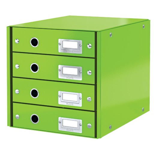 4-drawer cabinets Click & Store (290x283x360mm), green