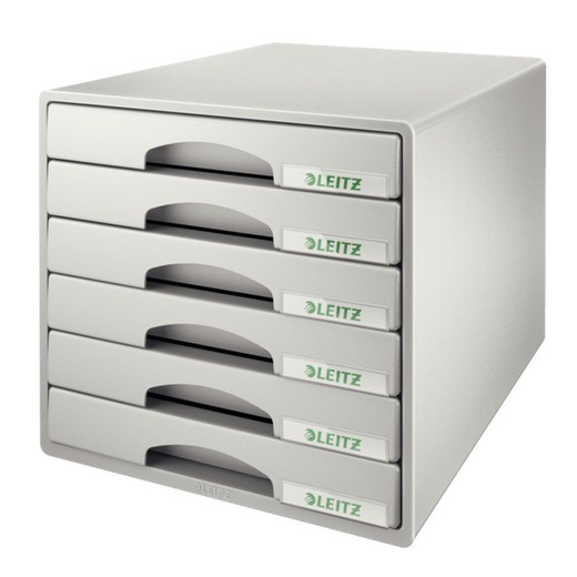 Leitz Plus drawer cabinets. 6 drawers (small), gray