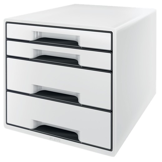 WOW Desk Cube 4 gavetas (2 grandes e 2 pequenas), preto/branco