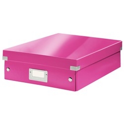 Caja organizadora Click & Store Mediana (280x100x370 mm), fucsia