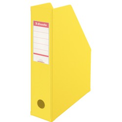 Cajetín de archivo. Plástico encolado PVC. DIN A4. Lomo 75 mm. amarillo Vivida
