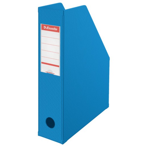 File box. PVC glued plastic. DIN A4. Spine 75mm. vivid blue