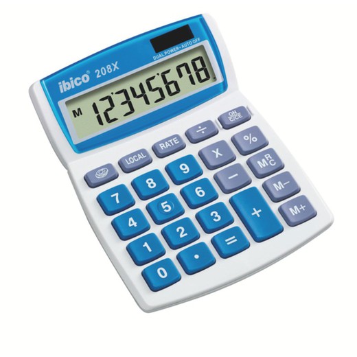 Calculadora IBICO 208X, blanco/azul