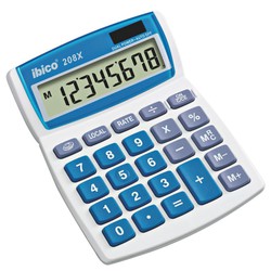 Calcolatrice IBICO 208X (blister), bianco/blu
