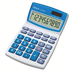 IBICO 210X rekenmachine (blister), wit/blauw