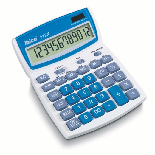 Calculadora IBICO 212X, blanco/azul