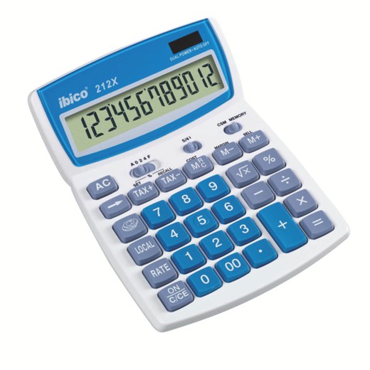 Calculadora IBICO 212X (blíster), blanco/azul