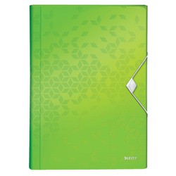 WOW accordion folder. P.P. 6 dividers plus 1 extra wide. DIN A4, green