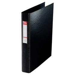 Lined plastic ring binder. With plastic interior and card holder. 2 rings Ø 25 mm. DIN A4 black