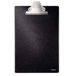 Black lined plastic clip folder