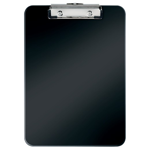 WOW folder with metal clip. Made in PS. DIN A4, black