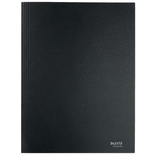 Leitz Recycle cardboard 3-flap folder. 100% recyclable. DIN A4, black