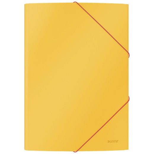 Cartella Leitz Cosy 3 lembi. DIN A4. cartone, giallo