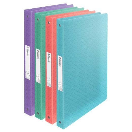 Esselte Colour'Breeze PP ring binder. 4 round rings of 25 mm. DIN A4, assorted