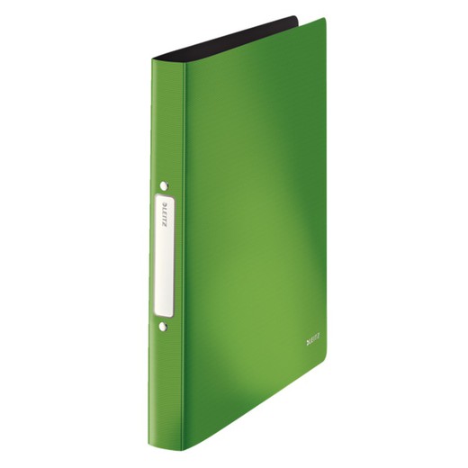 Solid ring binder. P.P. 2 round rings of 25 mm. DIN A4, green