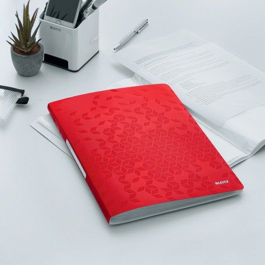 Carpeta de fundas WOW. PP. 20 fundas. DIN A4, rojo