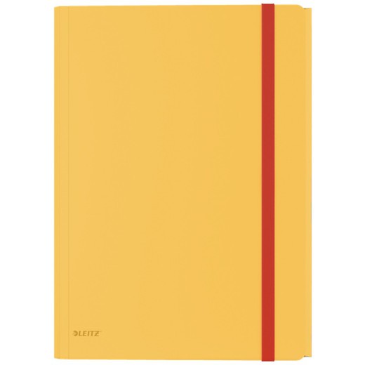 Leitz Cozy rubber folder. P.P. With 3 flaps and inside pocket with closure. DIN A4, yellow