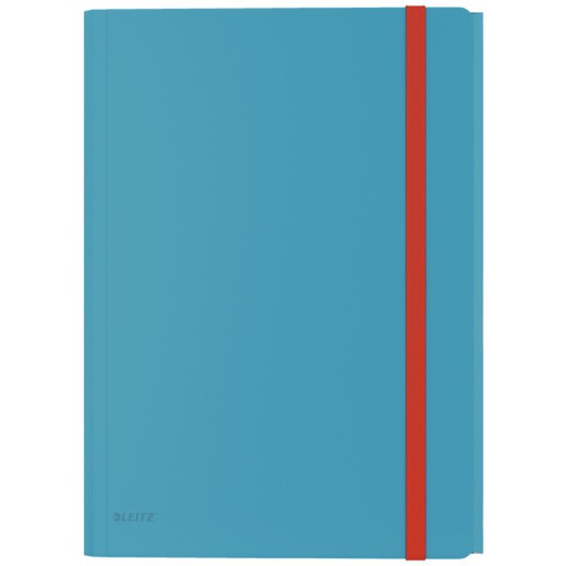 Leitz Cozy rubber folder. P.P. With 3 flaps and inside pocket with closure. DIN A4, blue