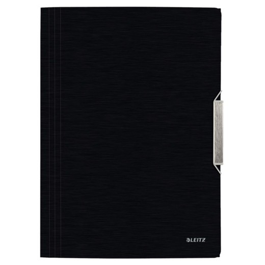 Style PP rubber folder. 3 flaps DIN A4, satin black