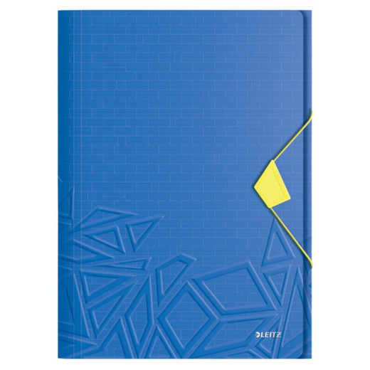 Carpeta de gomas Urban Chic. PP. 3 solapas. DIN A4, azul