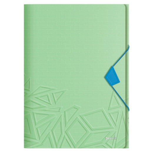 Carpeta de gomas Urban Chic. PP. 3 solapas. DIN A4, verde