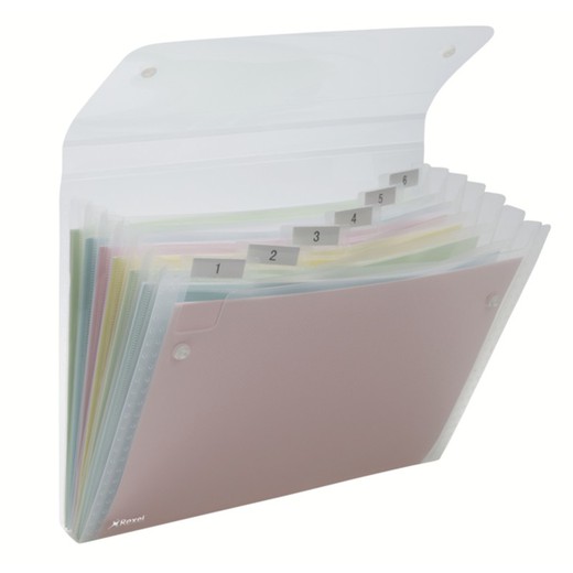 Rexel ICE bellows folder 6 compartments DIN A4, transparent