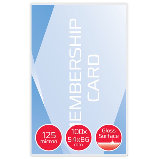 Carteras GBC tarjeta de credito (54X86) 2X125 mic. (Caja 100)