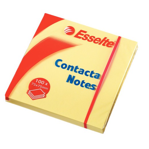 Contactnotities 75 mm. x 75 mm (blok 100 vellen), geel