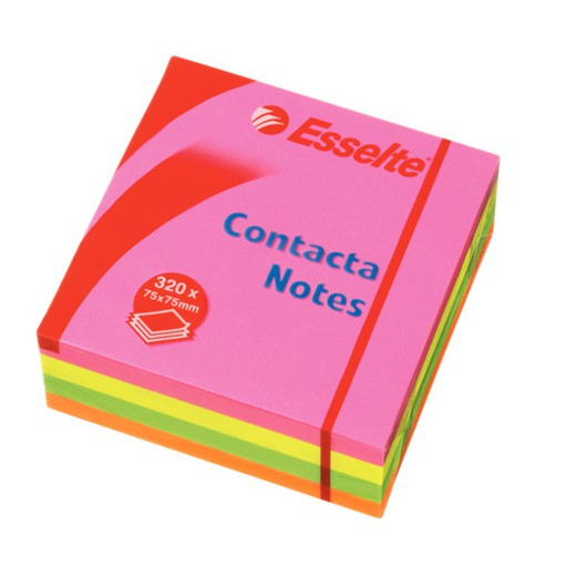 Note di contatto cubo 75 mm. x 75 mm (Pad 320 fogli), multicolore